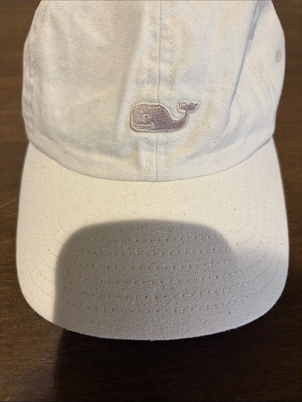 Vineyard Vines White Baseball Cap with Embroidered Whale